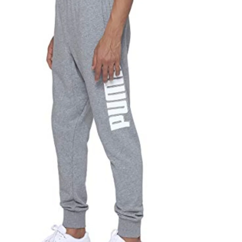 Puma Gray Sweatpants Elastic Cuffs Relaxed Fit